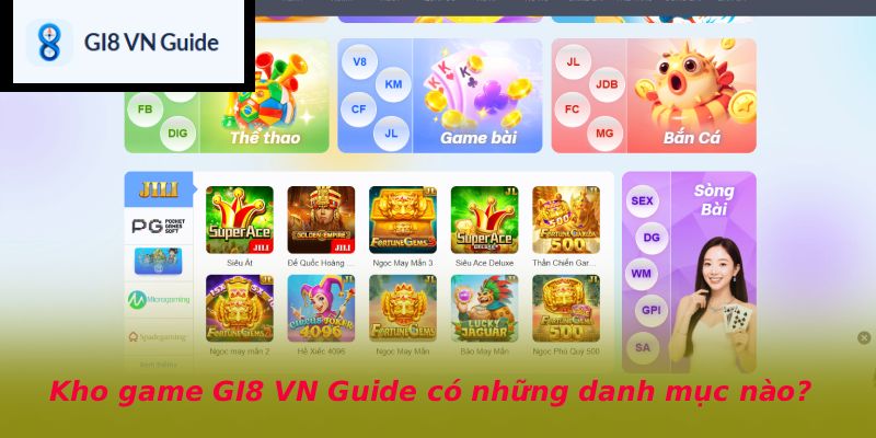 Kho game GI8 VN Guide có những danh mục nào?